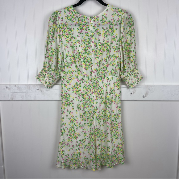 RIXO Puff Sleeved Tulip Print Mini Dress - Picture 6 of 7